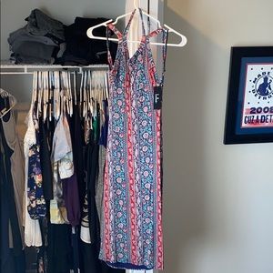 Halter low back midi dress